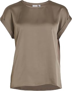 Vila Women's Viellette S/S Satin Top/Su-Noos T-Shirt
