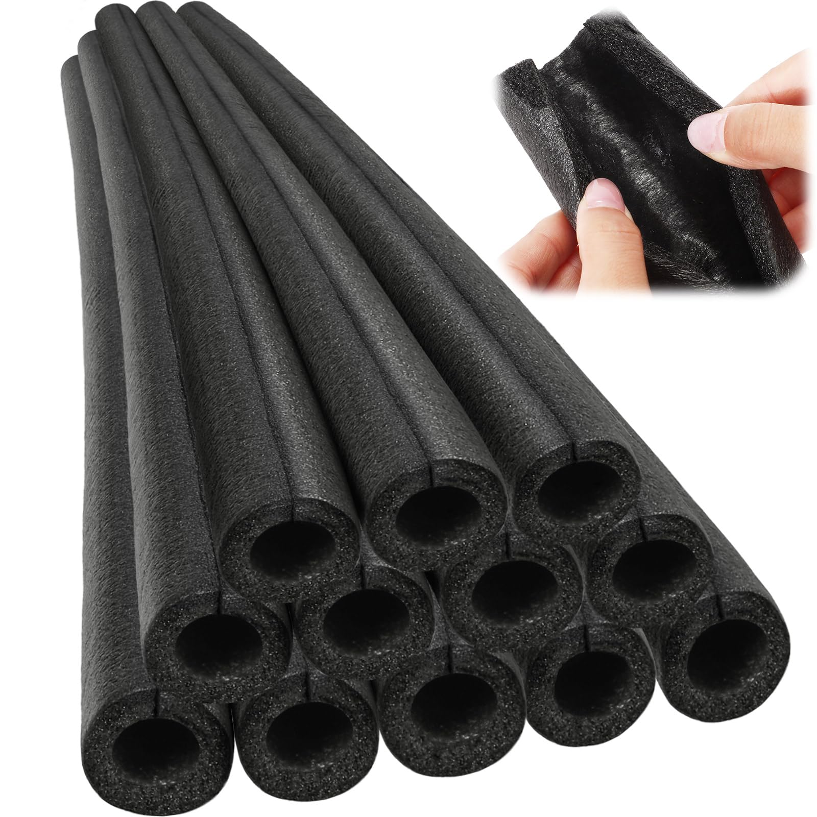 Amylove 12 Pcs 3.3 Feet Foam Pipe Insulation Foam Tube Insulating Water Pipe Poo