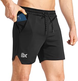 BROKIG Mens Lightweight Gym Shorts 5" Running Athletic Short