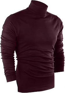 Soft Stretch Cotton Blend Turtleneck Men Slim Fit UPF 50+ Pullover Sweater