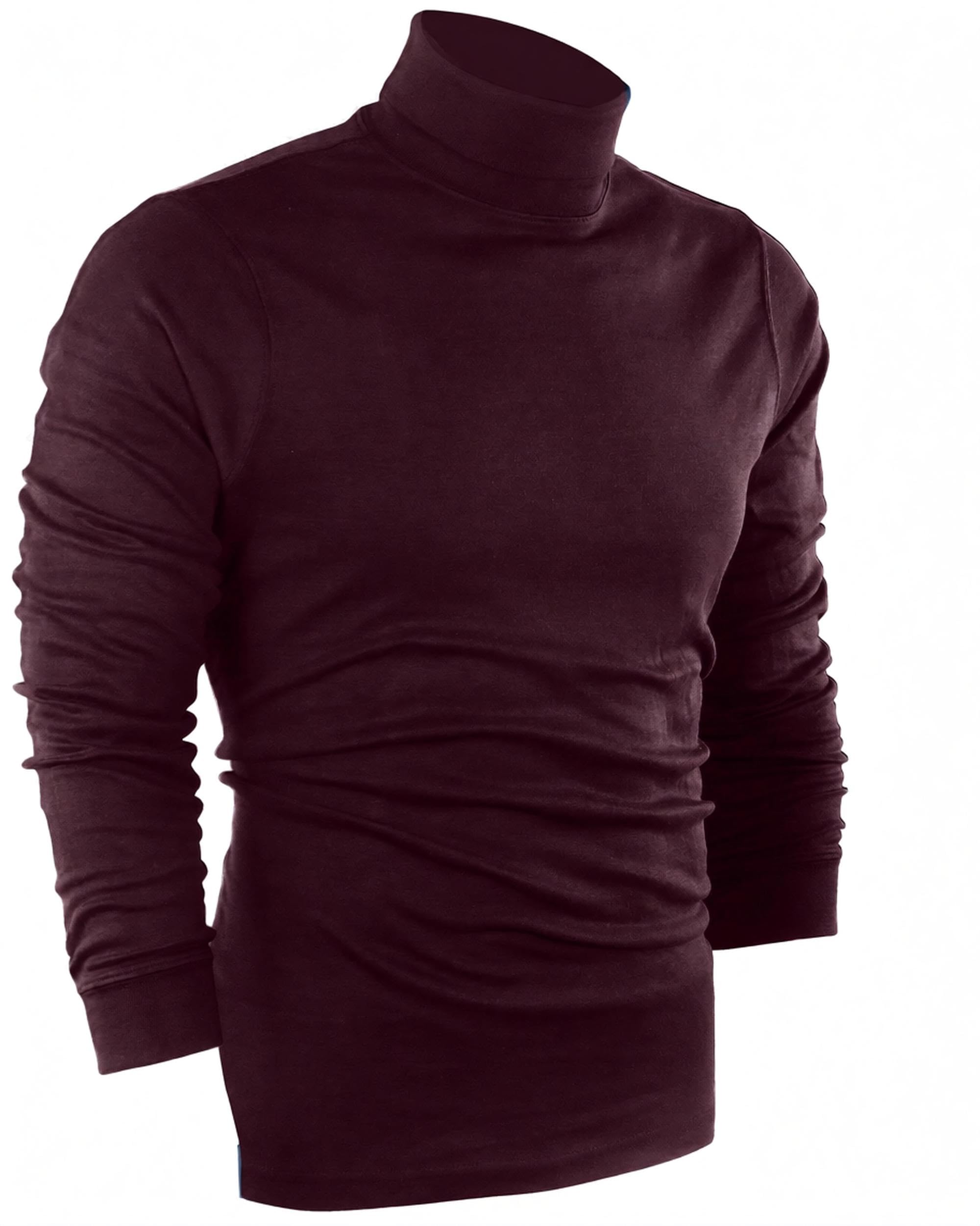 Soft Stretch Cotton Blend Turtleneck Men Slim Fit UPF 50+ Pullover Sweater