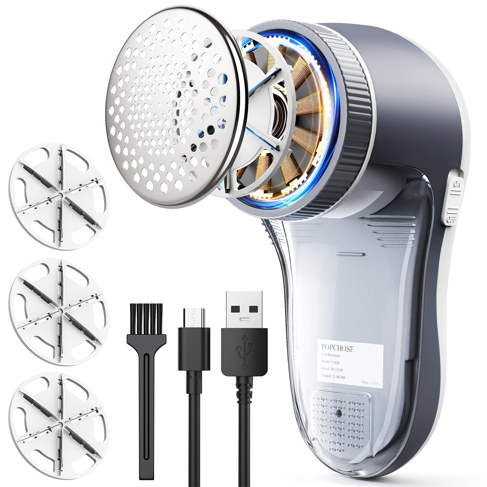 POPCHOSE Fabric Shaver, Lint Shaver with 6-Leaf Blade, Rechargeable | Lint Remov