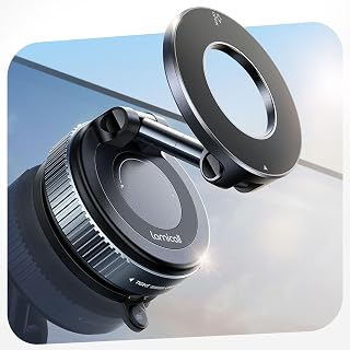 Lamicall for MagSafe Car Mount 70LBS Vacuum Suction Dashboard & Windshield | 20X Magnet Car Phone Holder, 360° Foldable Magnetic Phone Holders for iPhone 15 16 17 18 Pro Max Gift, In-Dash Mounting Frame