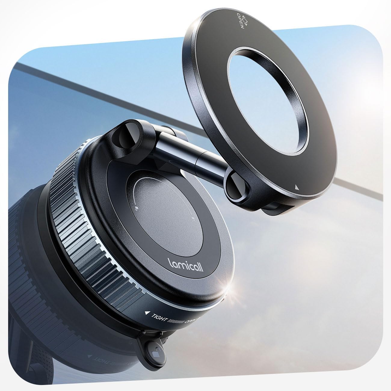 Lamicall for MagSafe Car Mount 70LBS Vacuum Suction Dashboard & Windshield | 20X