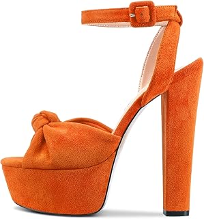 Castamere Women's High Block Chunky Platform Heel Open Toe Straps Ankle Bow Tie Sandals