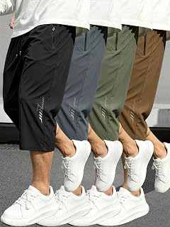 Mens 3/4 Shorts Loose Casual Versatile Loungewear Streetwear Durable All Season King Size Home Holiday Daily 1 Pack
