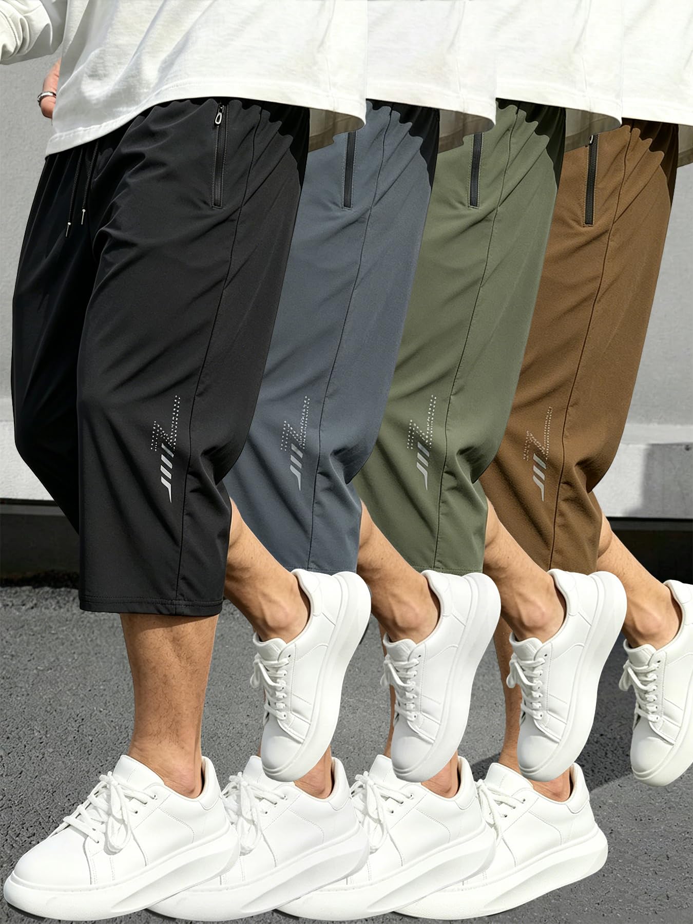 Mens Casual Versatile Loose 3/4 Shorts Long Sleeve Casual Long Lasting All Seaso