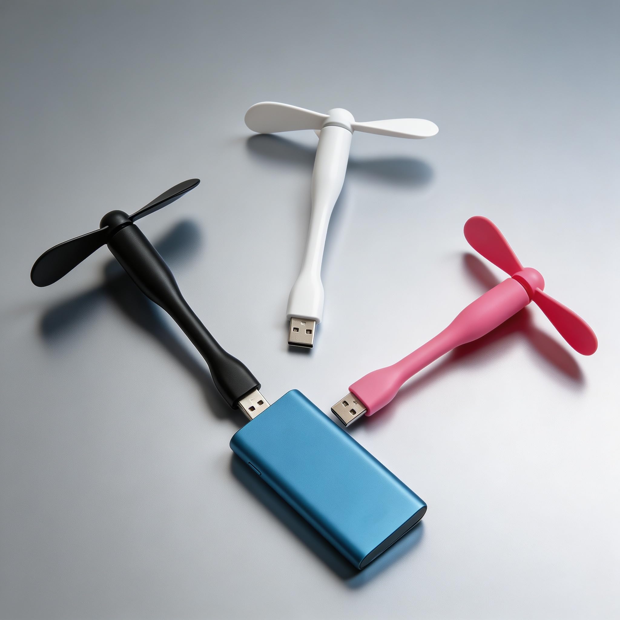 3 Pieces Portable USB Fan Compatible with computers, laptops, and tablets equipp
