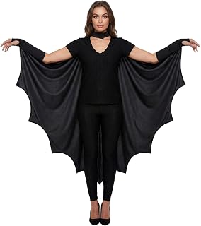 HENBRANDT Bat Wings Cape Adult Halloween Fancy Dress Costume Accessory | One Size Adult, Bat Wing Shape, Wrist Attachments, Choker Neckband Included