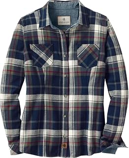 Legendary Whitetails Womens Cottage Escape Flannel Long Sleeve Plaid and Solid Color Clothes for Women, Fitted Button Down