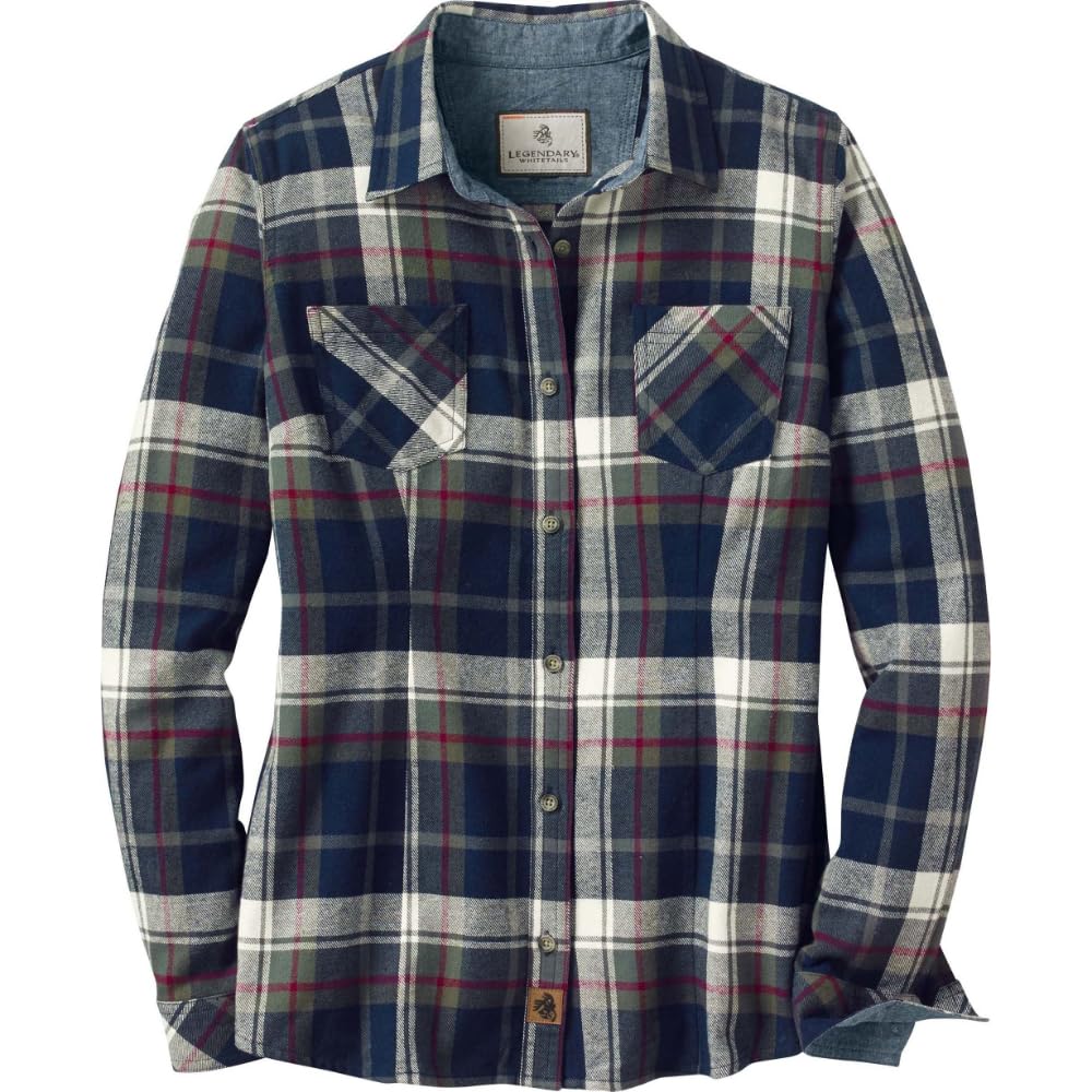 Legendary Whitetails Womens Cottage Escape Flannel Long Sleeve Plaid and Solid C