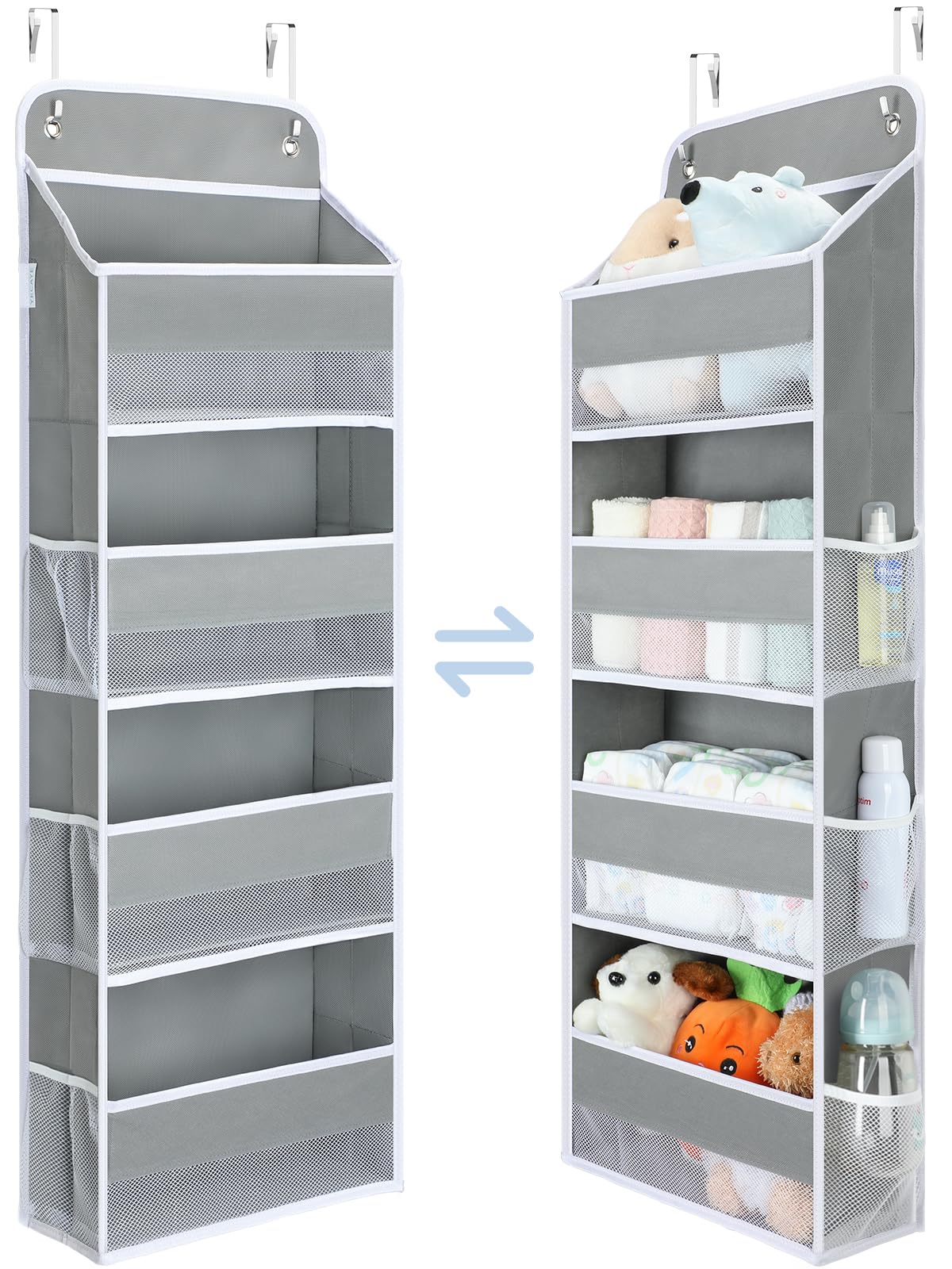 Yecaye 1 Pack Over the Door Organizer with 4 Big Pockets 6 Mesh Pockets | 35.2lb