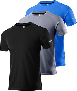 1/3/5 Pack Mens Mesh Training Shirts Quick Dry Athletic Short Sleeve Moisture Wicking Shirts