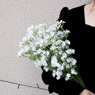 White Silk Gypsophila Artificial Flowers for Proposal Arrangement Home Wedding Decoration(5pcs)