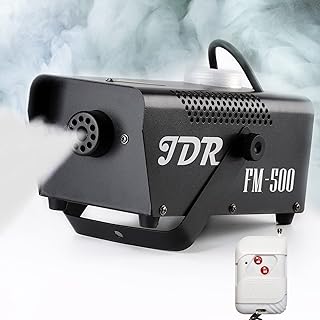 JDR Fog Machine Smoke machine Indoor Outdoor Halloween Mini Portable Stage | Auto Mode Wireless Remote 2 Control Options Small Parties Wedding DJ Water Based Fogging Fooger Fuse Protection Smoke Maker