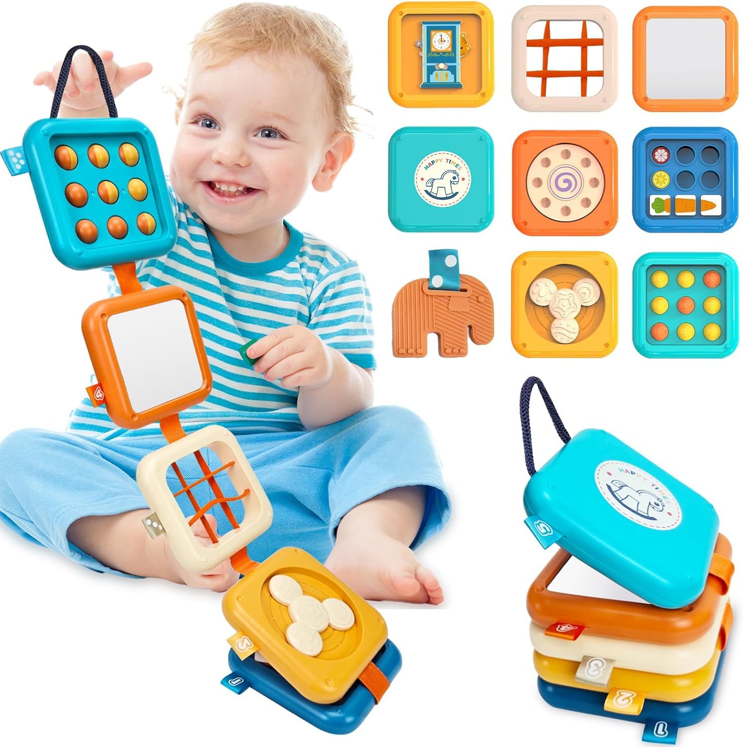 Busy Board for 1 Year Old, Montessori Toys for Baby, Toddler Travel Toys, Baby T
