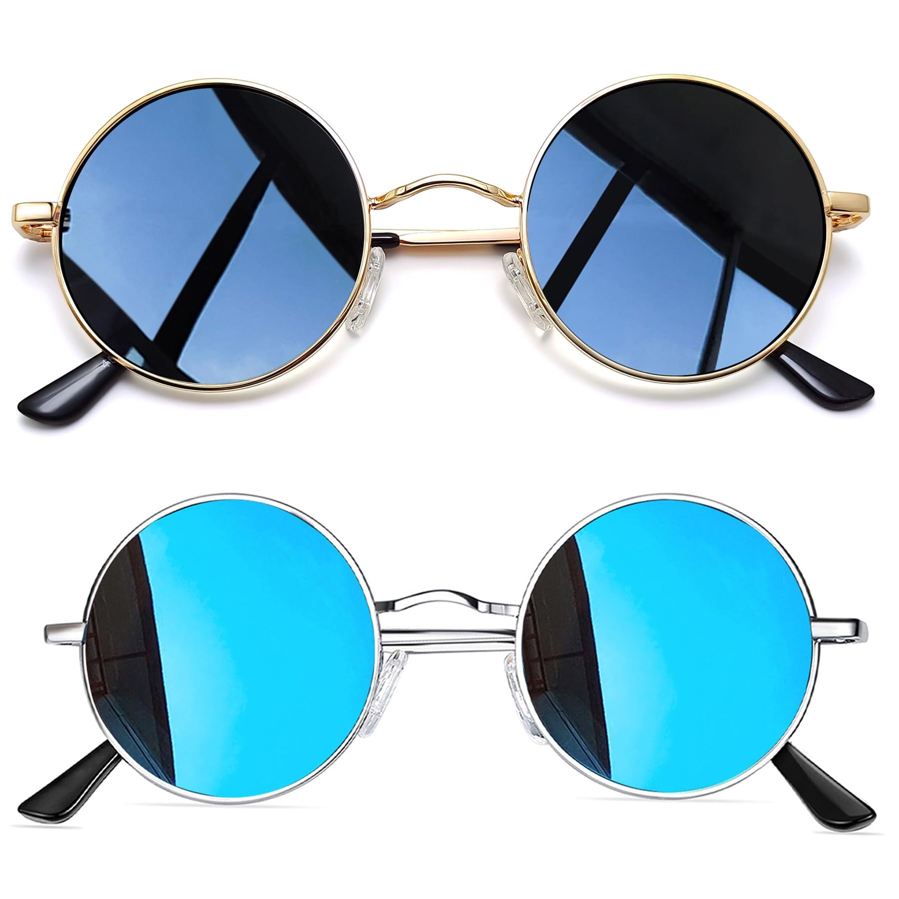Joopin Vintage Round Sunglasses Men's Polarised Sunglasses Retro Hippie Steampun
