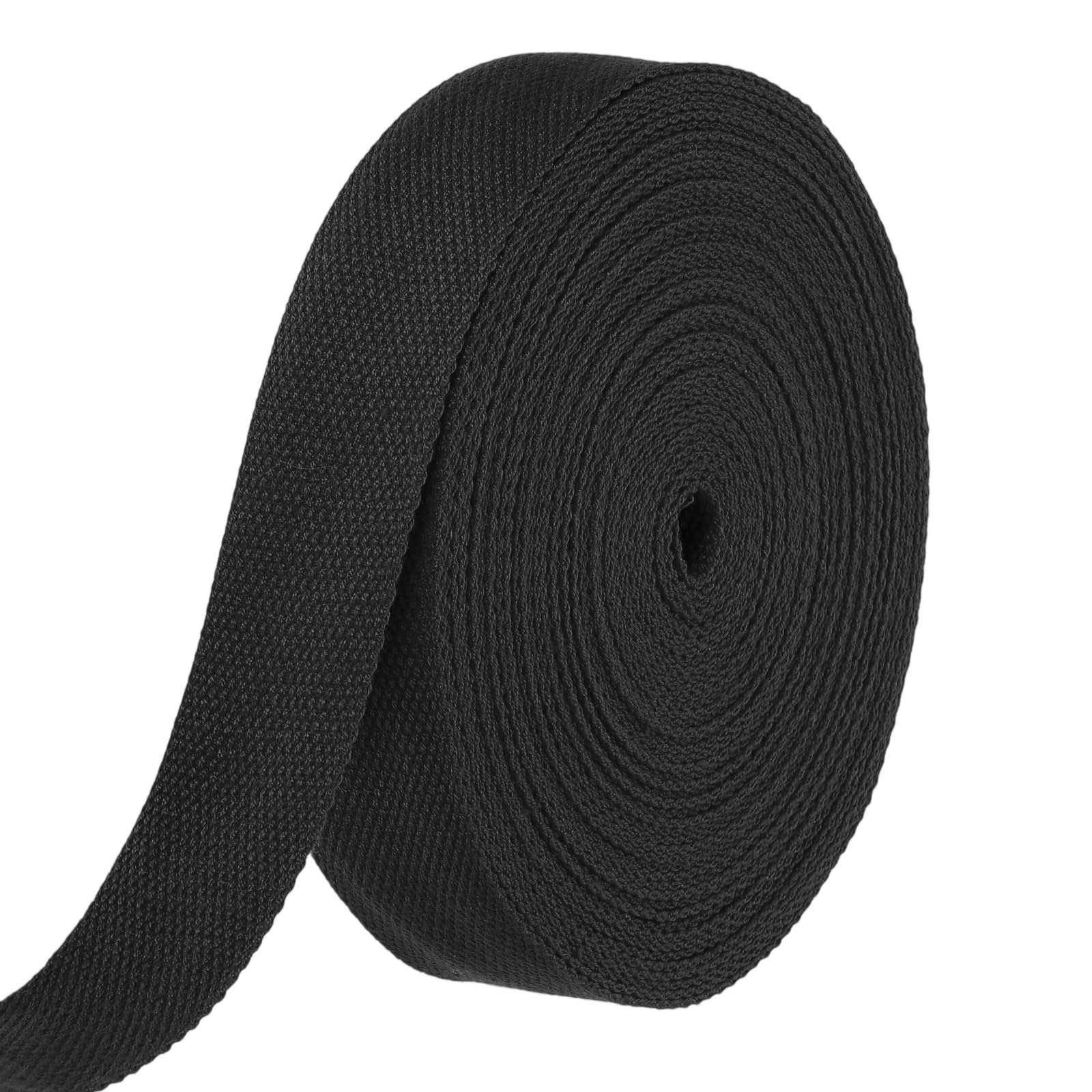 HARFINGTON Cotton Webbing 1.5"x15.3yd Polyester Weave Webbing Strap Ribbon | Bla