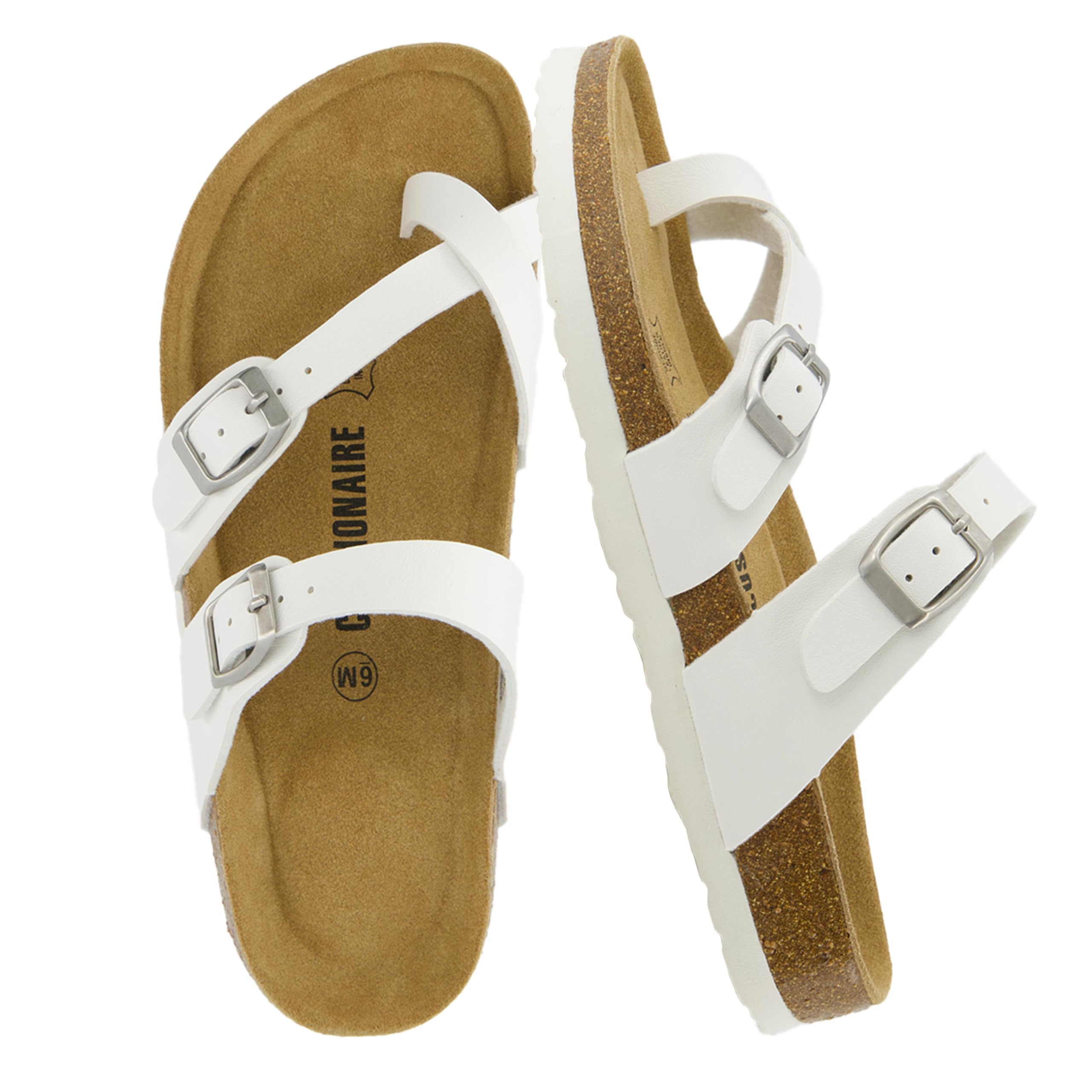 CUSHIONAIRE Women's Luna Cork Footbed Sandal with +Comfort