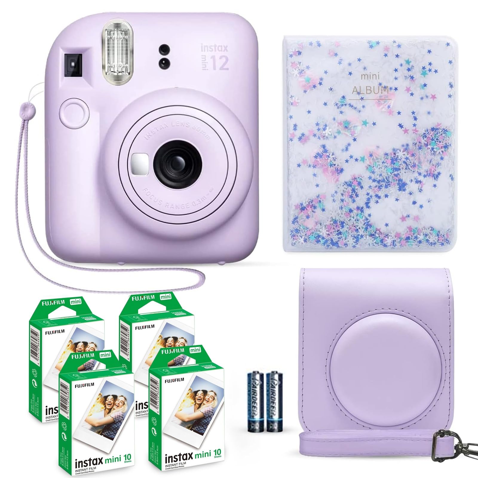 Fujifilm Instax Mini 12 Instant Camera Lilac Purple + Fuji Film Value Pack (40 S