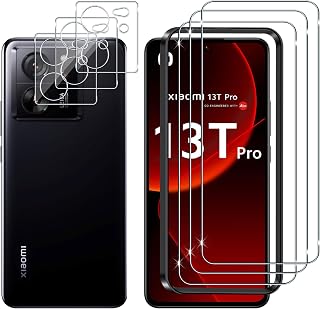Lutree For Xiaomi Mi 13T / 13T Pro Tempered Glass, 3+3 Pieces Screen Protector with Camera Lens Protector, 9H Hardness HD Anti-scratch Bubble-Free Tempered Glass Protective Film