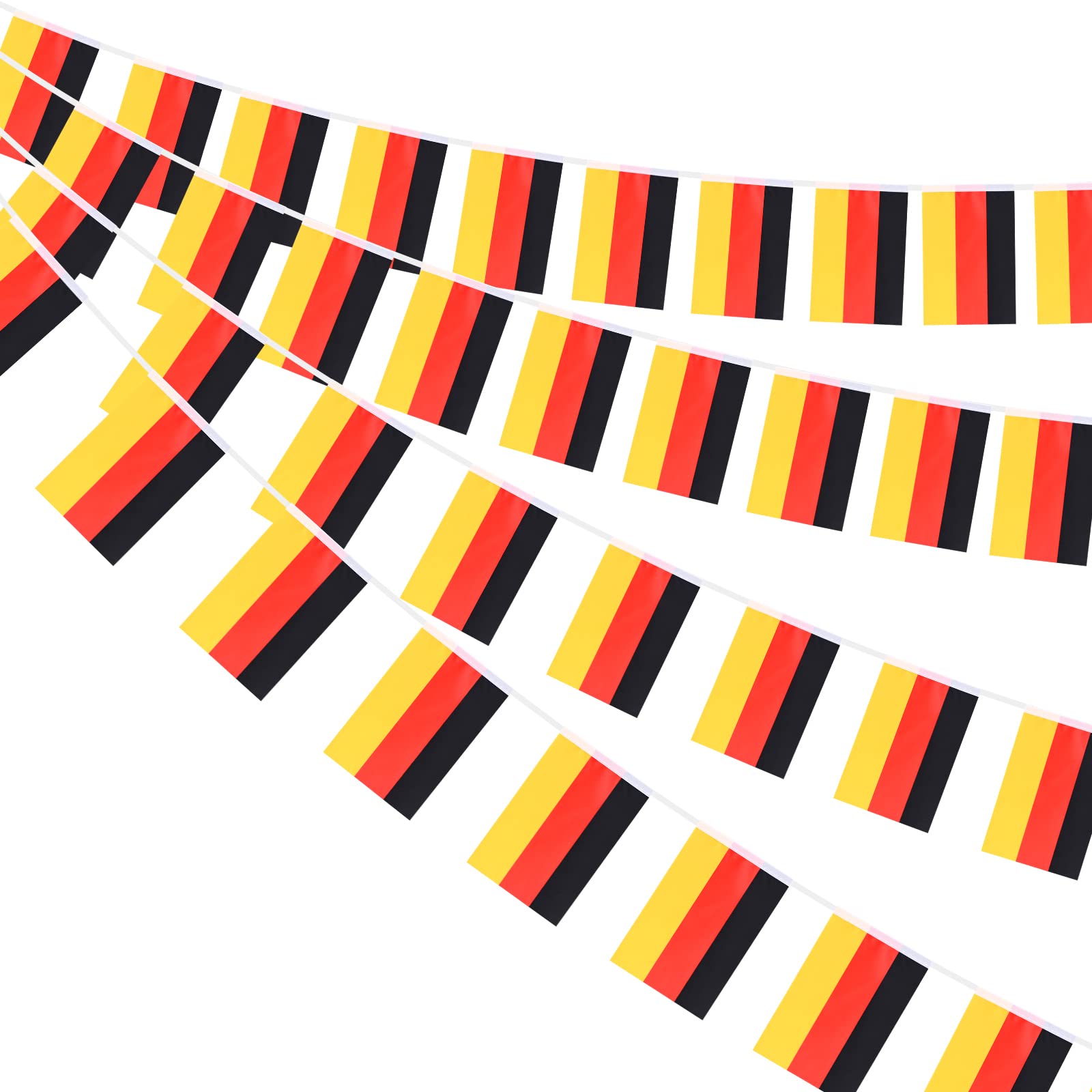 AhfuLife 12 m German Flag Bunting, 2 x German Flag Bunting, 30 Small Germany Fla