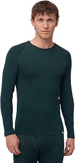 DANISH ENDURANCE Men's Merino Wool Thermal Long Sleeve Top for Skiing, Hiking, with or Without Zip Closure