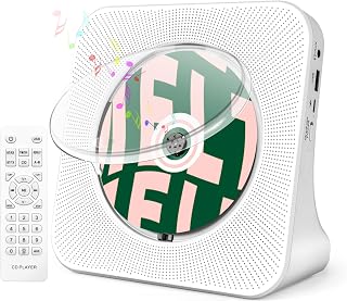 ROADOM Portable CD Player with Bluetooth, Hi-Fi Speakers & FM Radio | Bluetooth transmitter & receiver, Hi-Fi stereo sound, FM radio, USB & AUX, 5 CD formats, compact CD player for kids & seniors