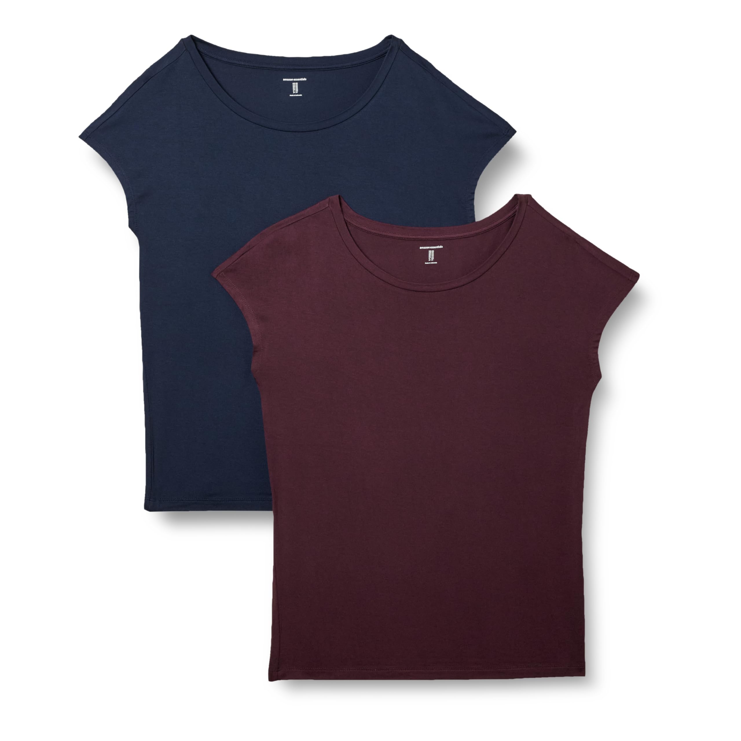 Amazon Essentials Women's 2-Piece T-Shirt, Boat Neck, Jersey Material, Regular F
