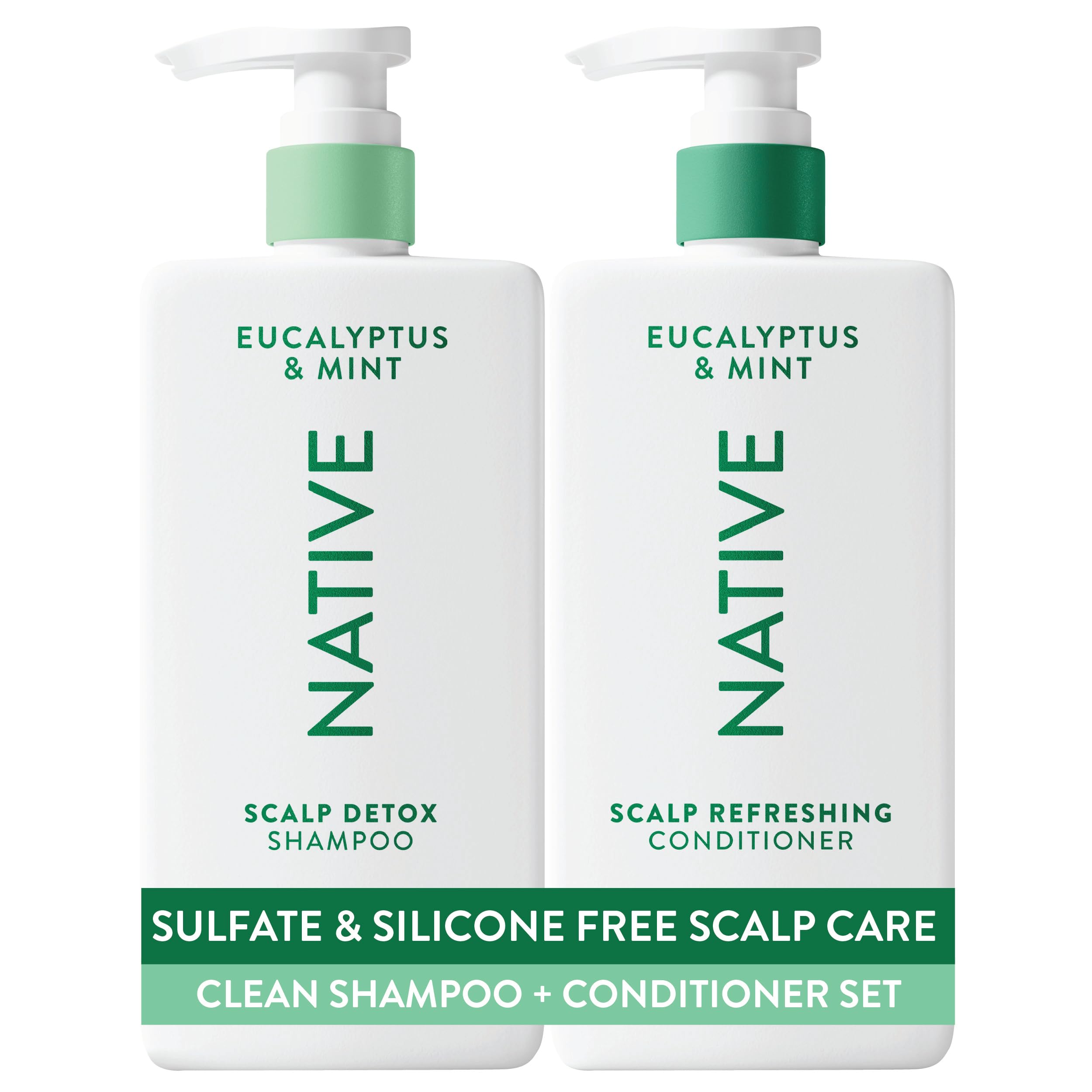 Native Scalp Detox Shampoo and Conditioner, Eucalyptus &amp; Mint, Naturally Der