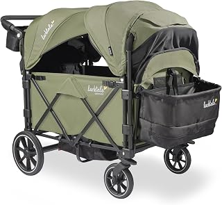 Larktale Caravan Quad 4 Seater Wagon Stroller, 4 Kids, Chelsea Green
