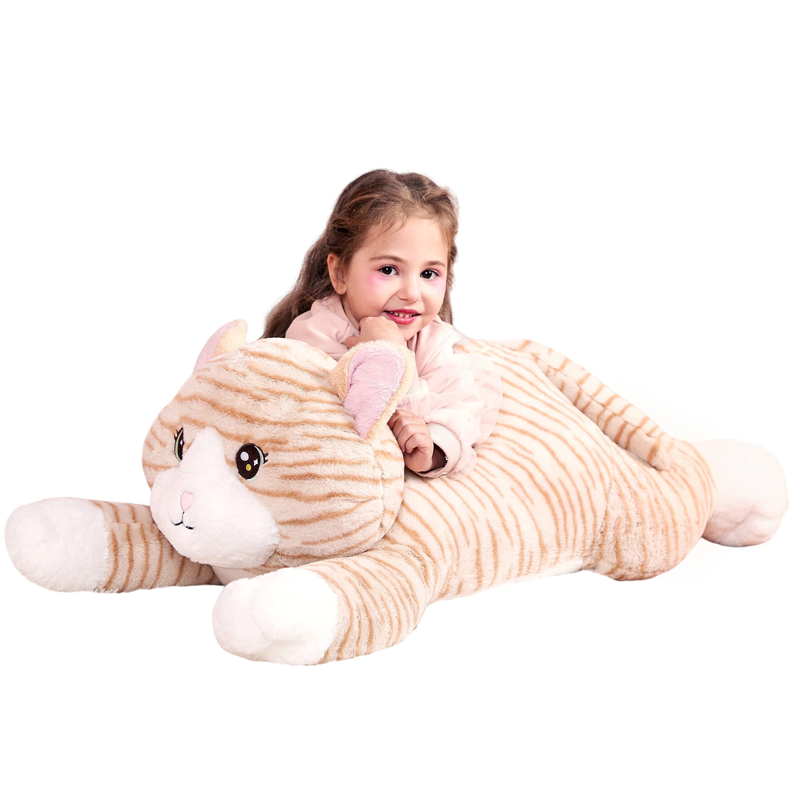 IKASA 30" Giant Cat Stuffed Animal, Super Soft, Zipper-Free Plush