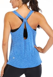 Canottiera da allenamento da donna, per yoga, vestibilità ampia, schiena scoperta, schiena scoperta, schiena scoperta, estate, palestra