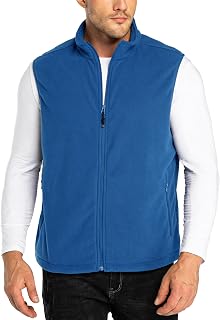 33,000ft Men's Fleece Jacket Stand Collar Outdoor Ultralight Full Zip Vests