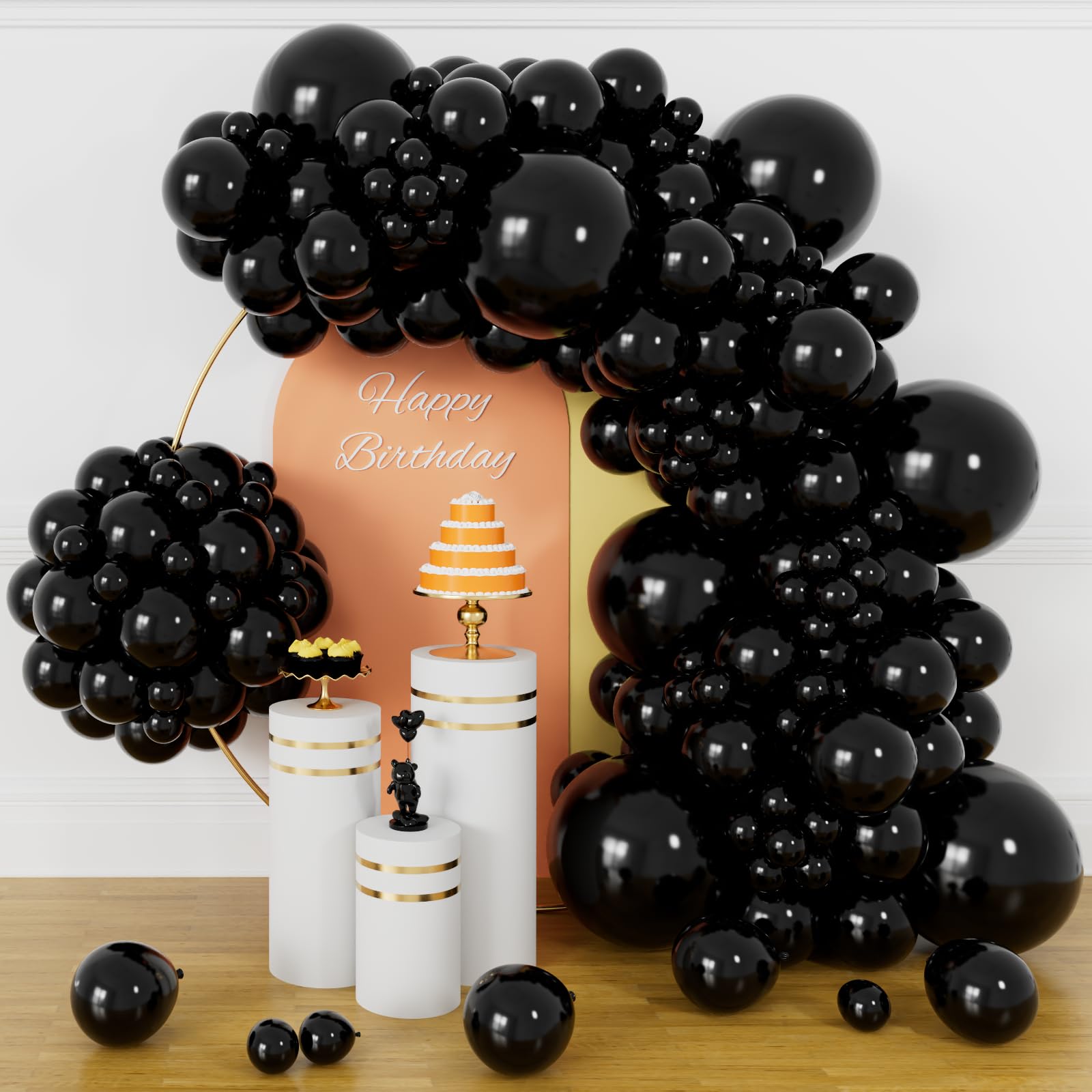 KUULBELA Matte Black Balloon Arch Kit, Premium Latex Balloon Garland Kit | Mixed