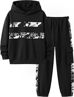 GEMLON ボーイズ 服 長袖 迷彩柄 スウェットスーツ 2ピース 衣装