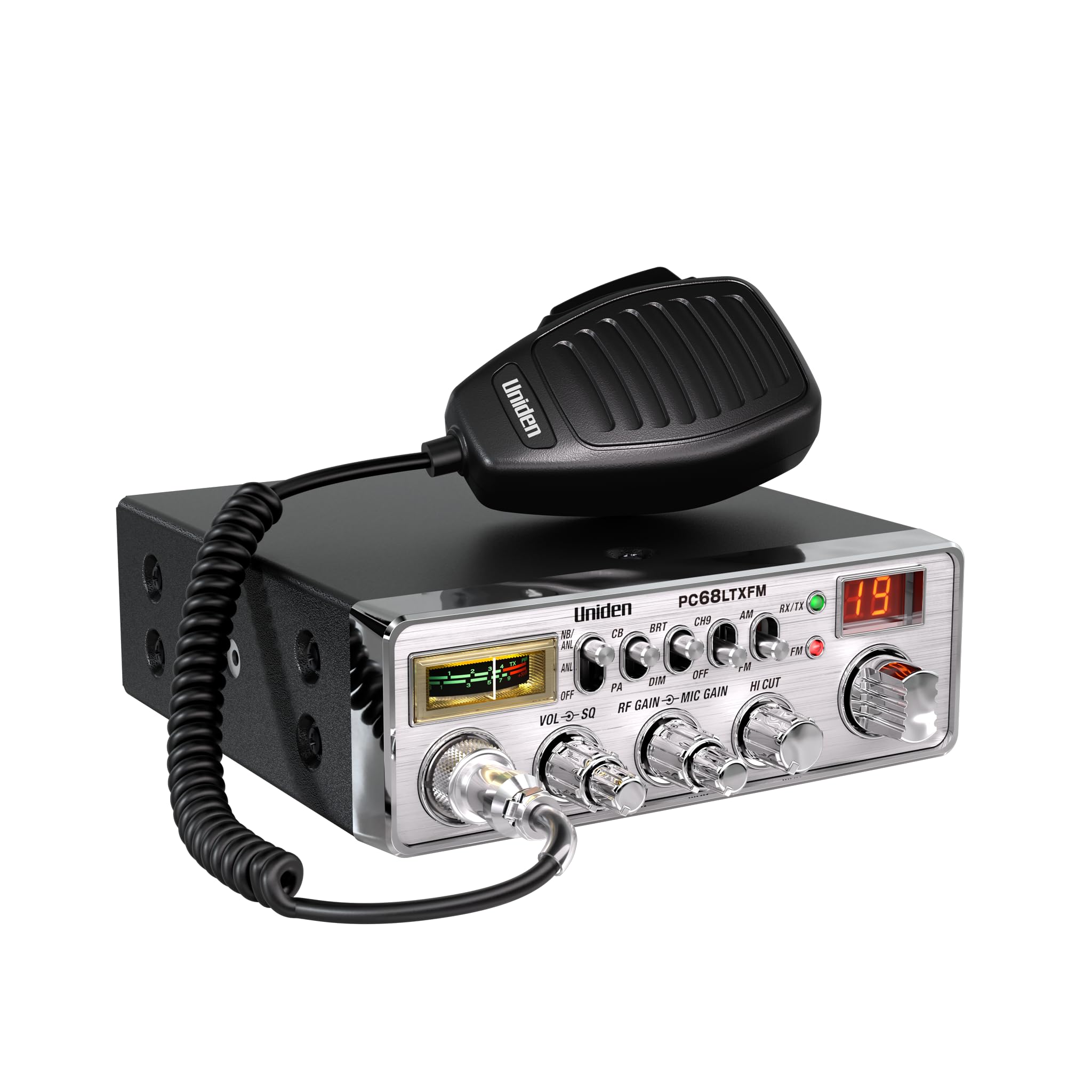 Uniden PC68LTXFM Professional 40-Channel CB Radio with Dual-Mode AM/FM, Integrat