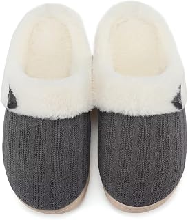 NineCiFun Damen Hausschuhe Winter, Plüsch Memory Foam Pantoffeln