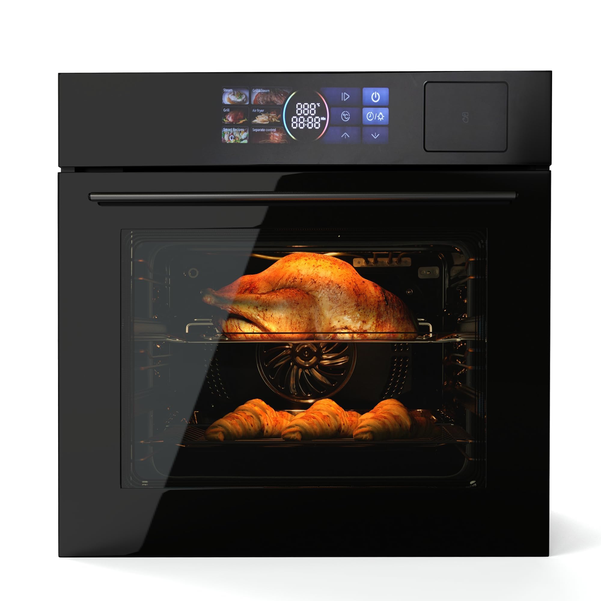 24" Single Wall Oven, 2.5 Cu.ft. Built-in Electric Wall Oven with 8 Cooking Func