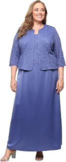 Alex Evenings Women's Two Piece Mother of the Bride Dress with Lace Jacket
