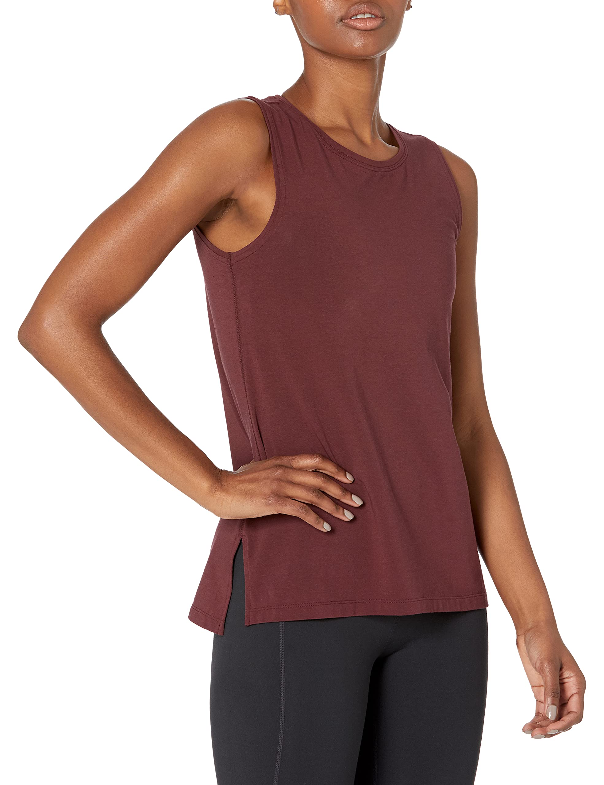 Amazon Essentials Women's Soft Cotton Loose Fit Yoga Tank Top (Available in Plus