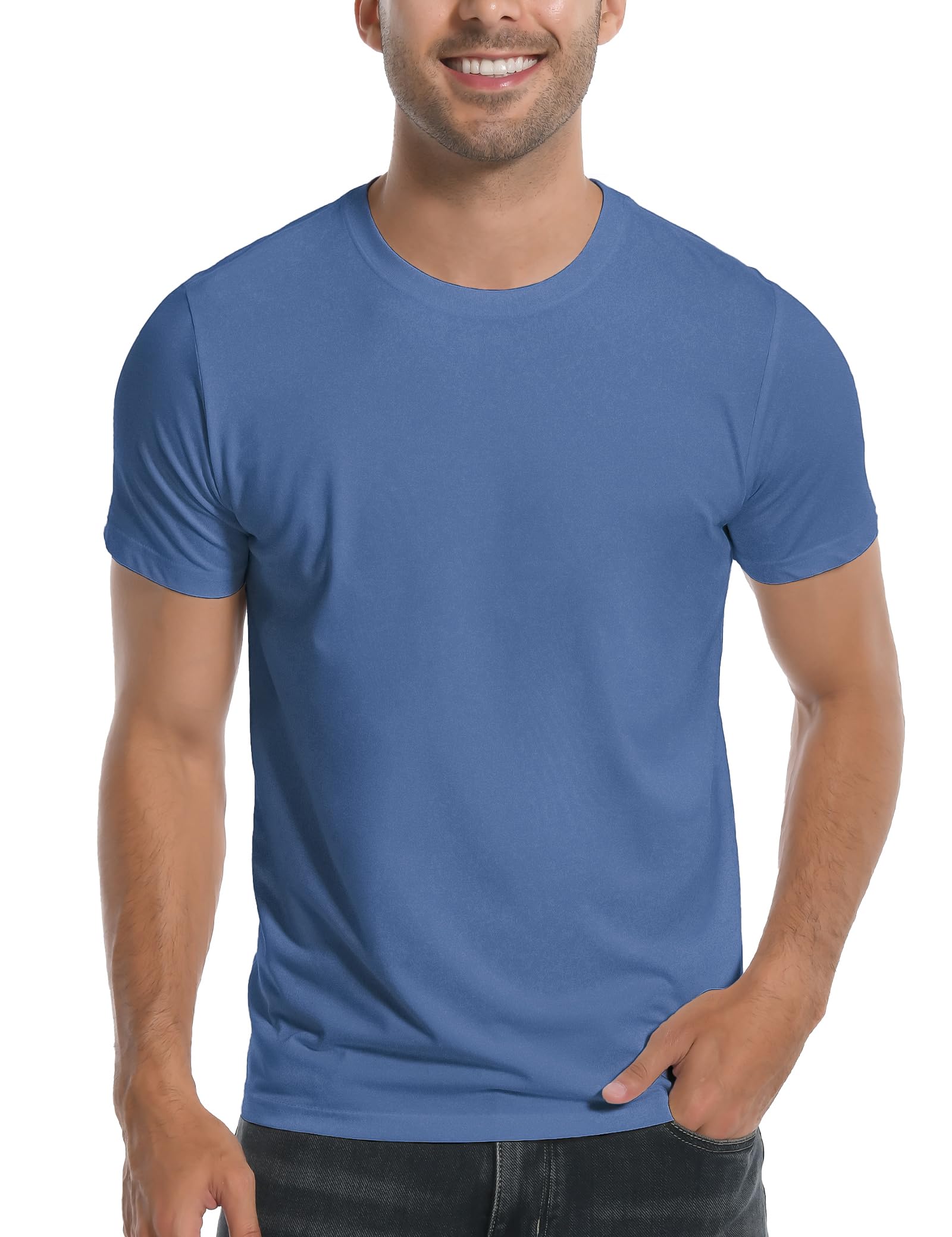 Pioneer Camp Men's Bamboo Viscose Shirts Soft Breathable T-Shirt Crew Neck