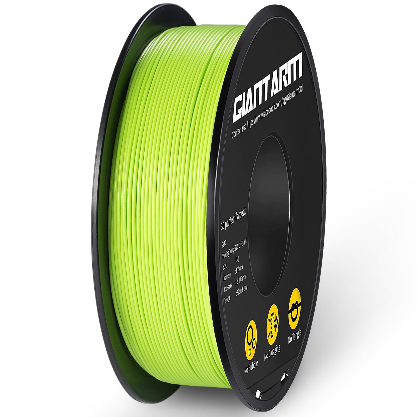 GIANTARM Apple Green PLA 3D Printer Filament 1.8mm 1kg