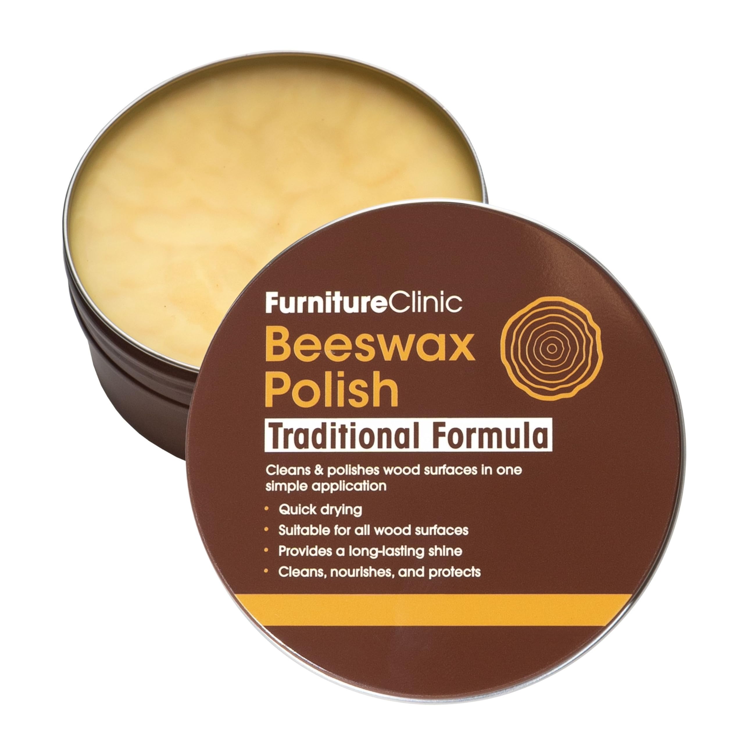 Furniture Clinic Clear Beeswax Polish for Wood & Furniture - 200ml - Natural Bee