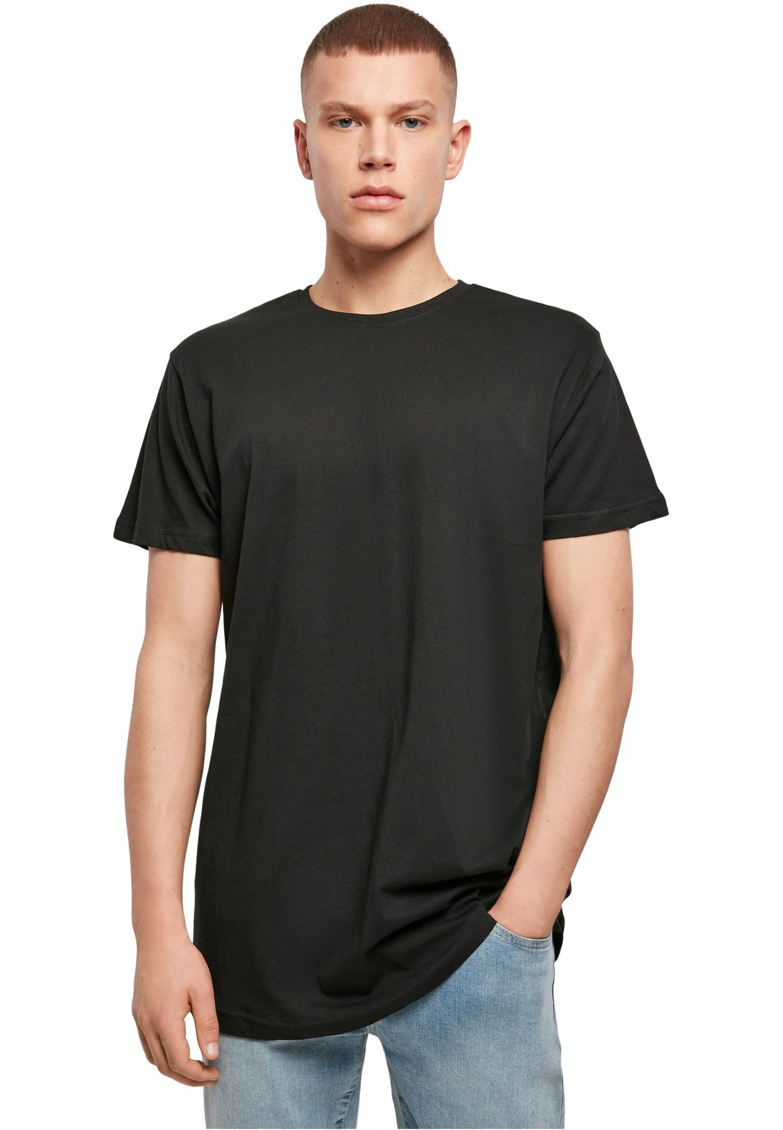 Build Your Brand Men's Shaped Long Tee T-Shirt