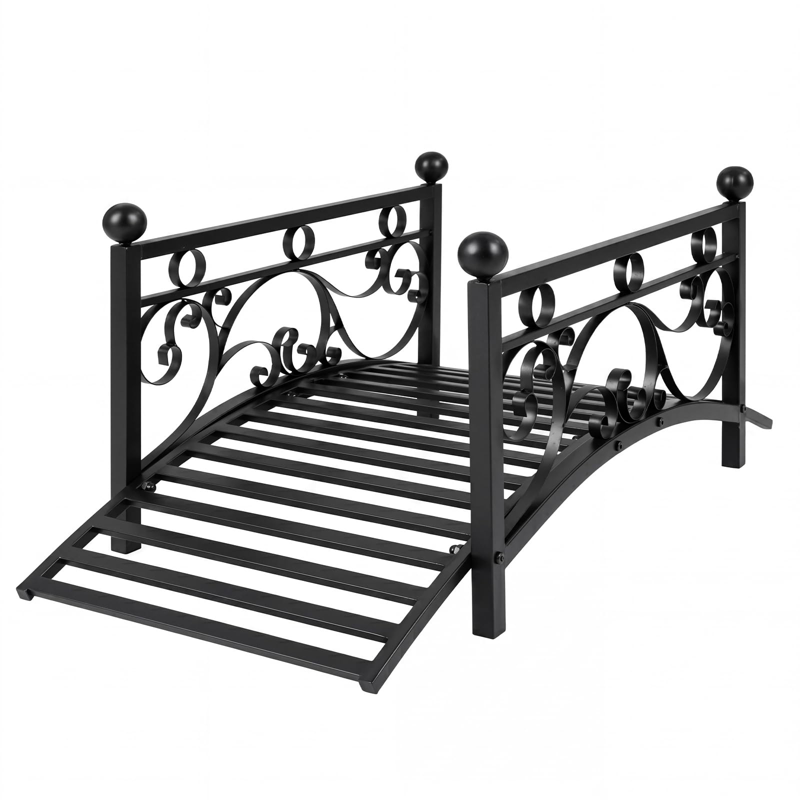 GIANTEX 3.3 FT Metal Garden Bridge, 330 lbs Capacity Outdoor Landscape Bridges w