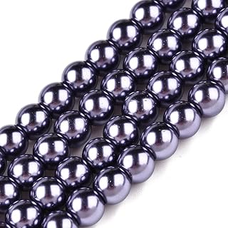 100pcs 8mm Painted Pearlescent Glass Beads Pure Color Shiny Pearl Beads Jewelry Making Accessories Necklace Bracelet Earrings Keychain DIY Spring