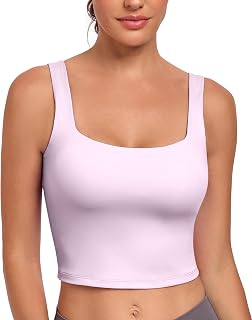 JoyGirl Crop Top Sports Bra Women Square Neck Tank Tops