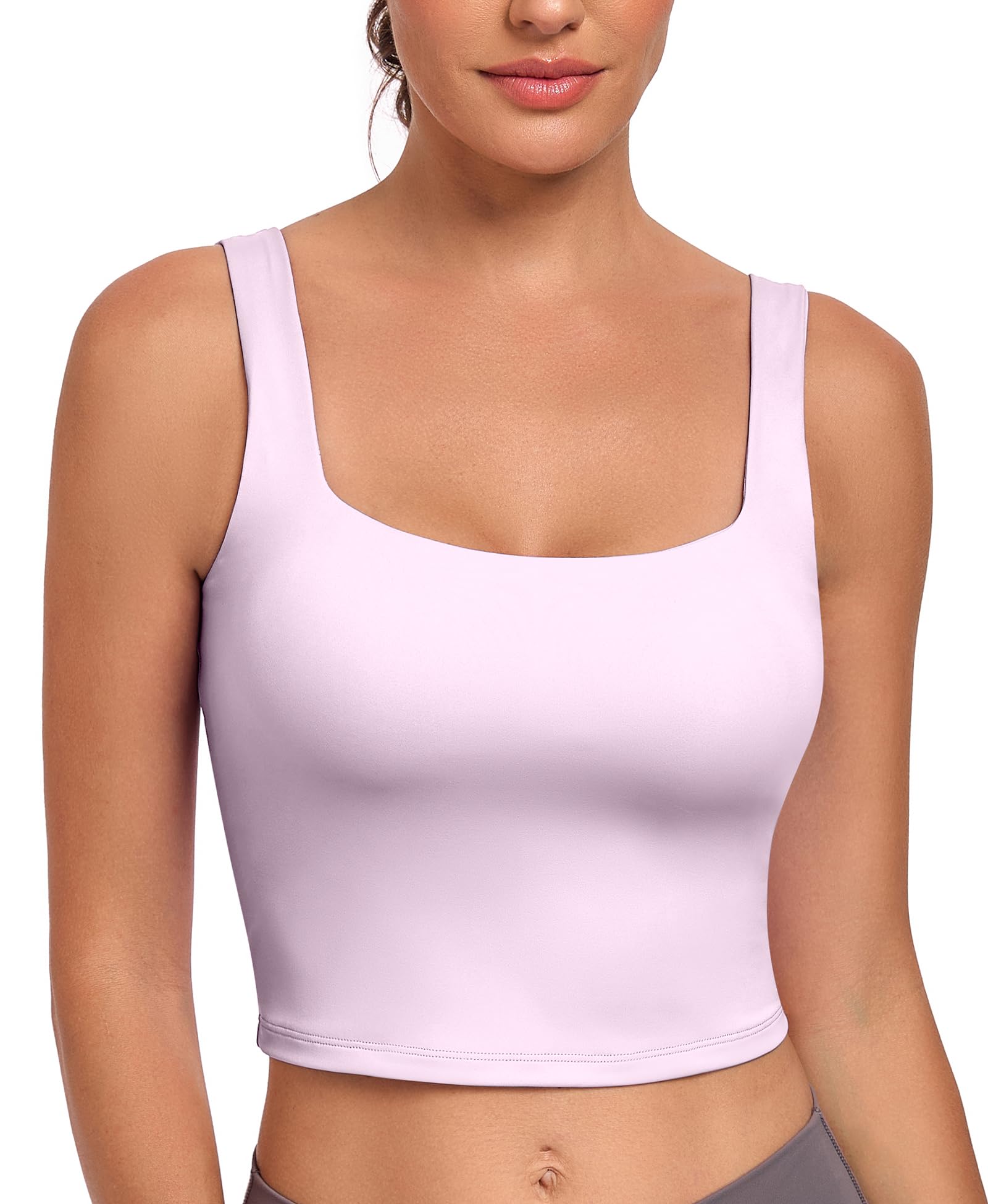 JoyGirl Crop Top Sports Bra Women Square Neck Tank Tops