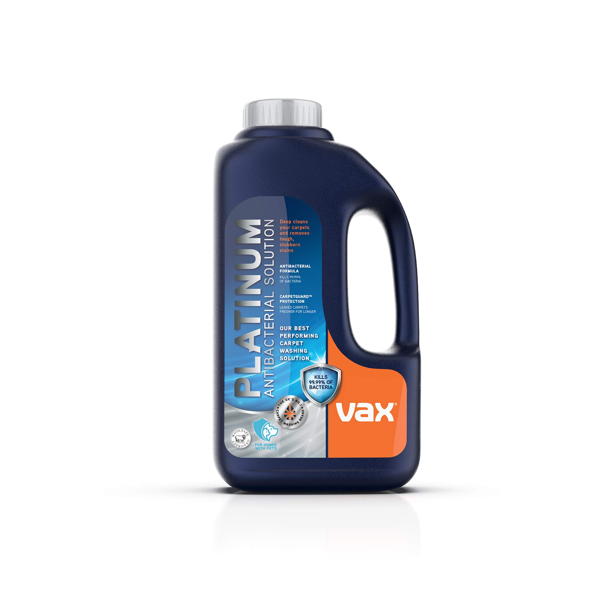Vax Platinum Antibacterial 1.5L Carpet Cleaner Solution, Stain Remover Shampoo, 